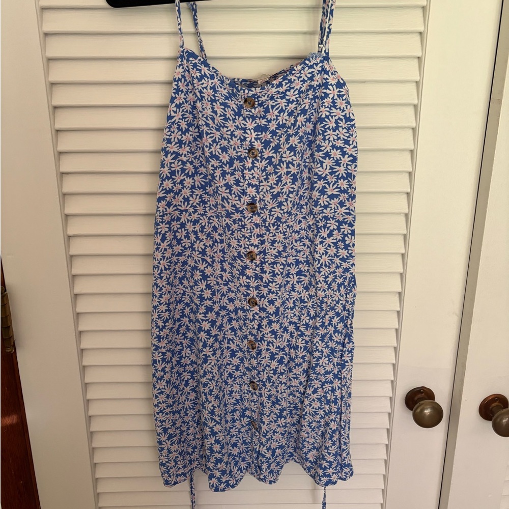 SO Blue and White Floral Mini Dress